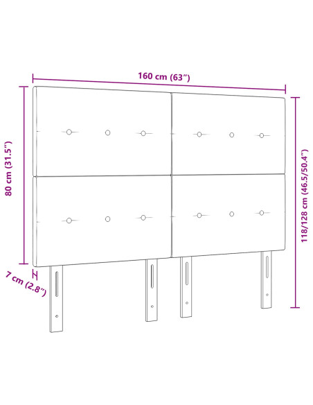 Testiera con testiera Nero 160 cm Pelle Sintetica