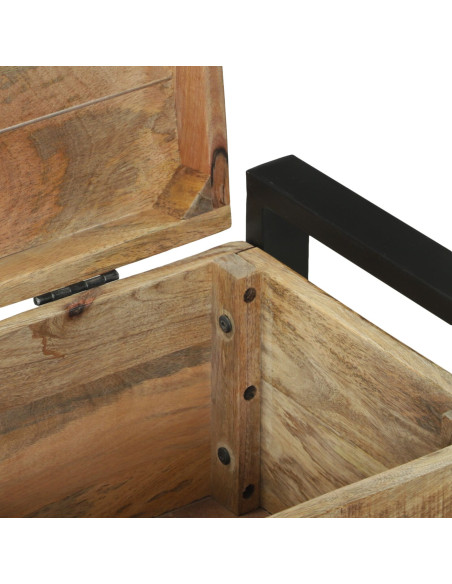 Bauli di stoccaggio  60x30x30cm in legno massello di mango e metallo