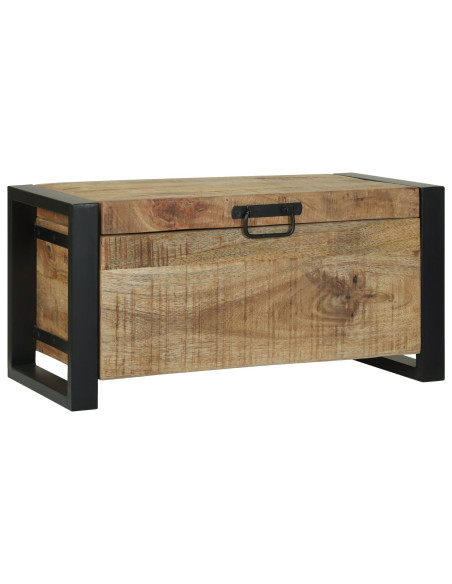 Bauli di stoccaggio  60x30x30cm in legno massello di mango e metallo