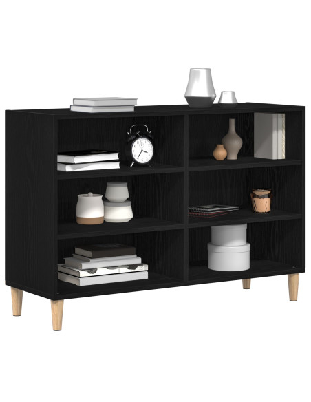 Credenza  Nero Rovere 103,5x35x70 cm in Legno ingegnerizzato