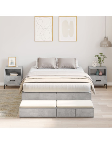 Struttura letto con contenitore Grigio cemento 120 cm