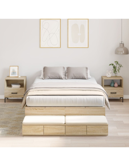 Struttura letto con contenitore  Rovere Sonoma 120x200 cm