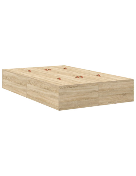 Struttura letto con contenitore Rovere Sonoma 120 cm