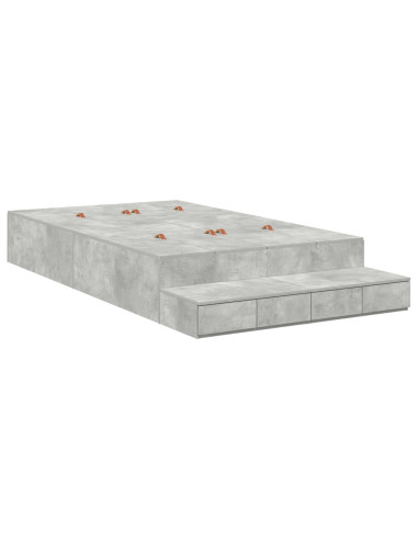 Struttura letto con contenitore Grigio cemento 120 cm