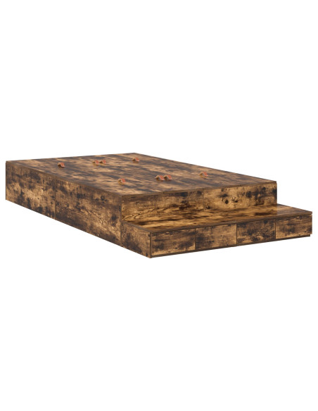 Struttura letto con contenitore con cassetto Rovere fumé 120 cm