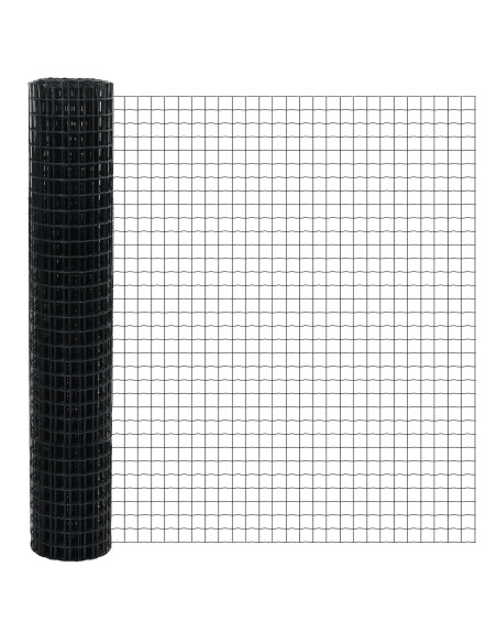 Recinzione con Posto Grigio 1,5 x 10 m Acciaio e PVC