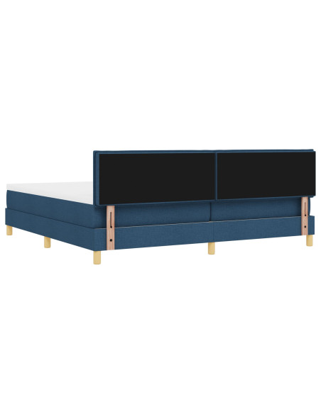 Letto Box Spring e Materasso Blu 200x200 cm in Tessuto