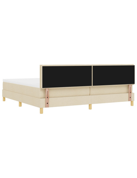 Letto a molle con materasso Crema 200 x 200 cm Tessuto