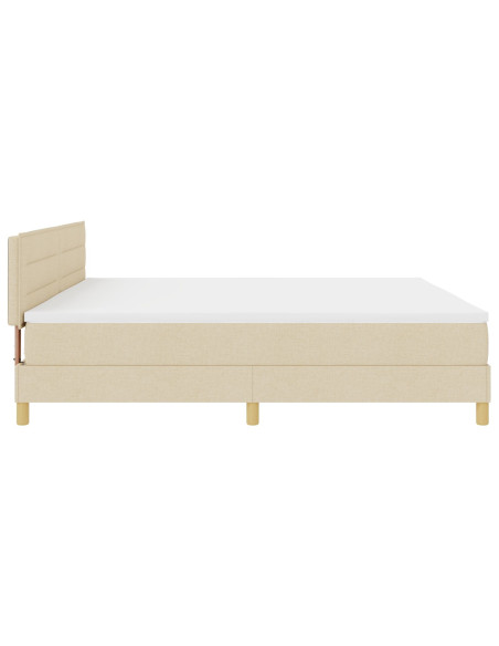 Letto a Rete con Materasso Crema 200x200 cm Tessuto