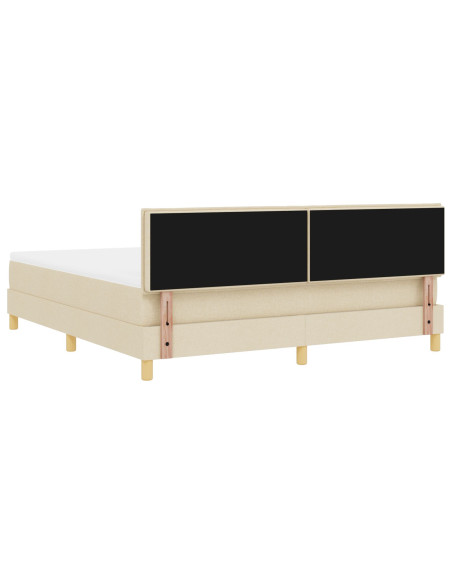 Letto con Box Spring con Materasso Crema 180x200 cm Tessuto