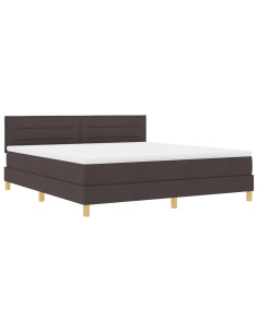 Letto a molle con materasso Marrone Scuro 180 x 200 cm Tessuto 2