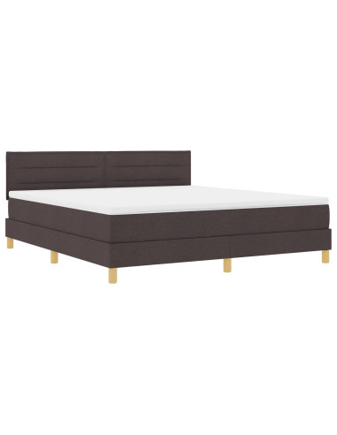 Letto a molle con materasso Marrone Scuro 180 x 200 cm Tessuto
