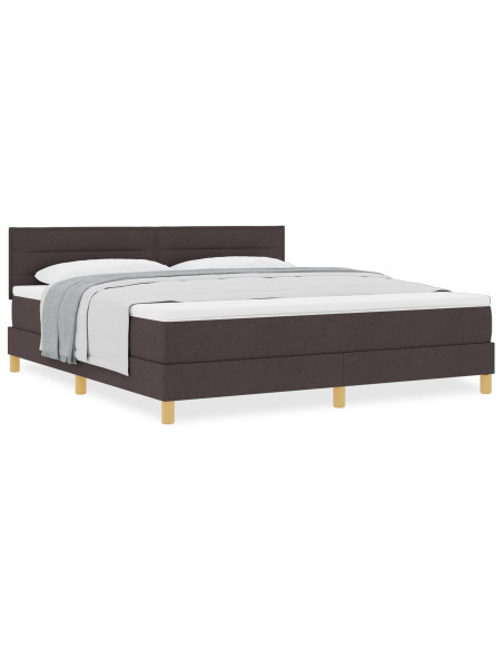 Letto Box Spring con Materasso Marrone Scuro 180x200 cm Tessuto