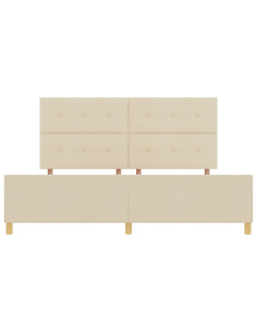 Struttura del letto con testiera Crema 200 x 200 cm Tessuto