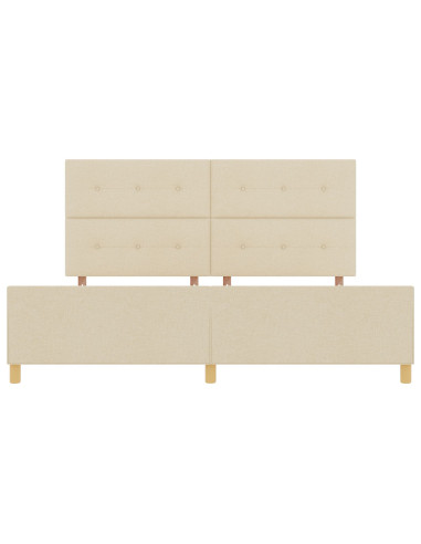 Struttura del letto con testiera Crema 200 x 200 cm Tessuto