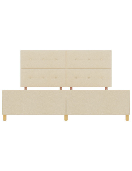Struttura del letto con testiera Crema 200 x 200 cm Tessuto