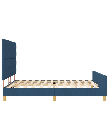 Struttura del letto con testiera Blu 180 x 200 cm Tessuto