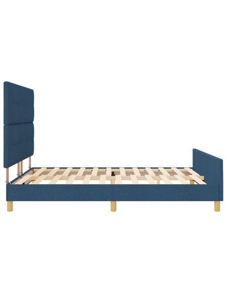 Struttura del letto con testiera Blu 180 x 200 cm Tessuto