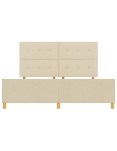 Struttura del letto con testiera Crema 180 x 200 cm Tessuto