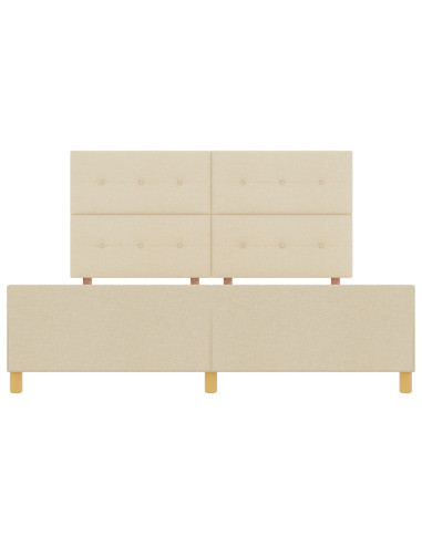 Struttura del letto con testiera Crema 180 x 200 cm Tessuto