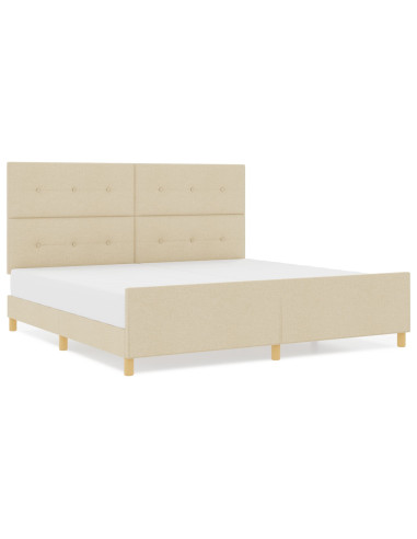Struttura del letto con testiera Crema 200 x 200 cm Tessuto