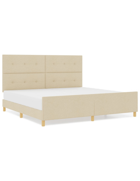 Letto  Crema 200x200 cm in Tessuto
