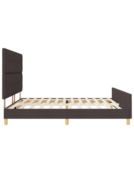 Struttura Letto  Marrone Scuro 200x200 cm in Tessuto