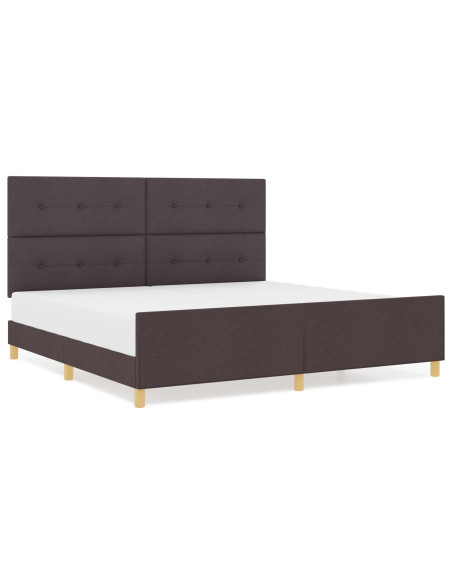 Struttura Letto  Marrone Scuro 200x200 cm in Tessuto