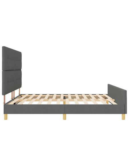 Struttura del letto Grigio scuro 200x200 cm Tessuto