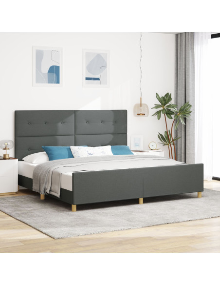 Struttura del letto Grigio scuro 200x200 cm Tessuto