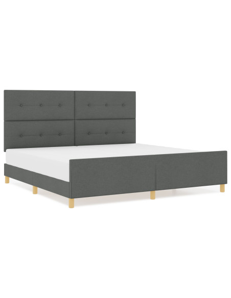 Struttura del letto Grigio scuro 200x200 cm Tessuto
