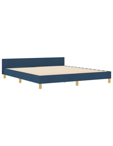Struttura del letto con testiera Blu 180 x 200 cm Tessuto