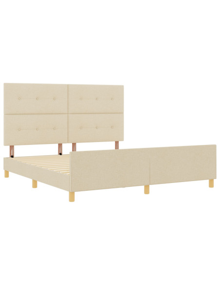 Struttura del letto con testiera Crema 180 x 200 cm Tessuto