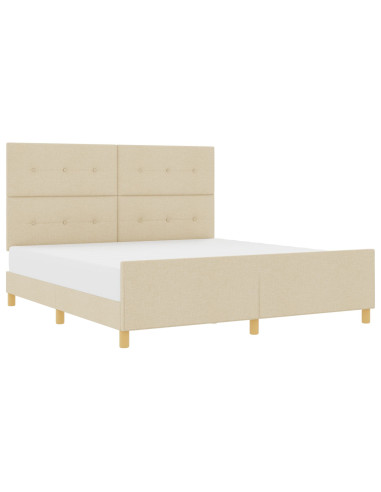 Struttura del letto con testiera Crema 180 x 200 cm Tessuto