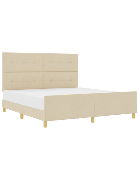 Struttura del letto con testiera Crema 180 x 200 cm Tessuto