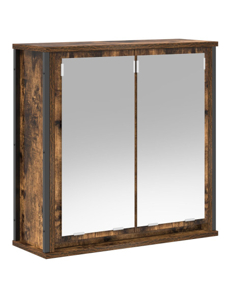 Set di mobili da bagno 5 pezzi in legno ingegnerizzato rovere affumicato