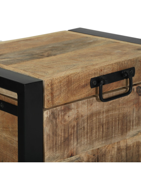Bauli di stoccaggio  40x30x30cm in legno massello di mango e metallo