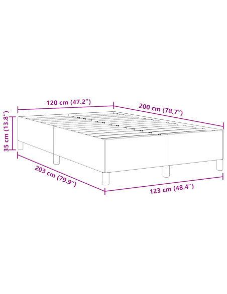 Struttura Letto Grigio Chiaro 120x200 cm in Tessuto Corduroy