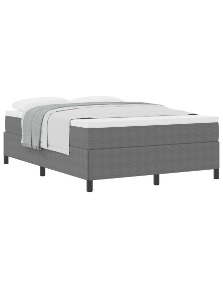Letto a molle Grigio chiaro 140 x 190 cm Velluto
