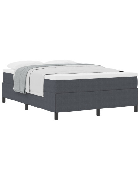 Letto a molle Grigio scuro 140 x 200 cm Velluto