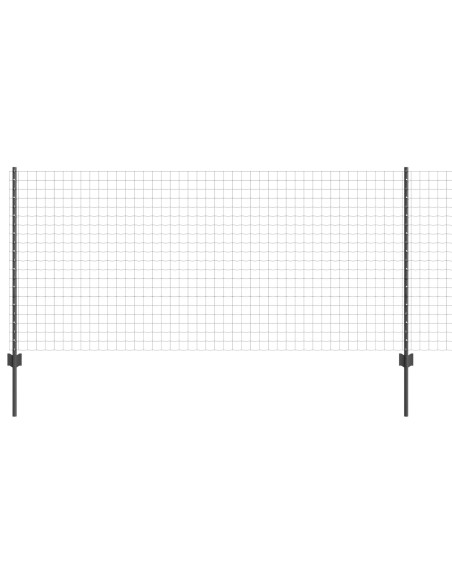 Recinzione con Posto Grigio 1 x 10 m Acciaio e PVC