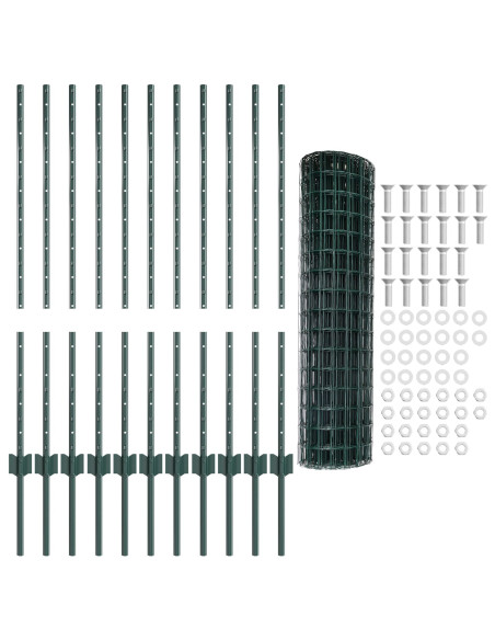 Set di Recinzione  Set di 2 Verde Acciaio 25 x 1 m Durevole