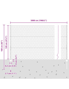 Recinzione con Posto Argento 1,2 x 50 m Acciaio 2