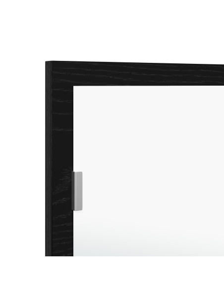 Specchio da bagno LED  Nero Rovere 100x8,5x37 cm in legno ingegnerizzato