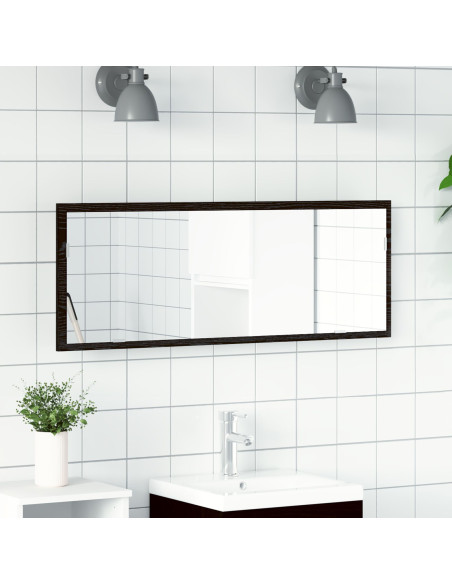 Specchio da bagno LED  Nero Rovere 100x8,5x37 cm in legno ingegnerizzato