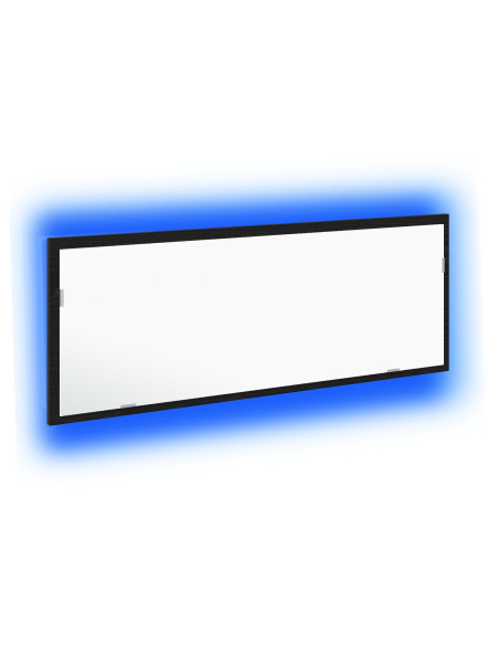 Specchio da bagno LED  Nero Rovere 100x8,5x37 cm in legno ingegnerizzato