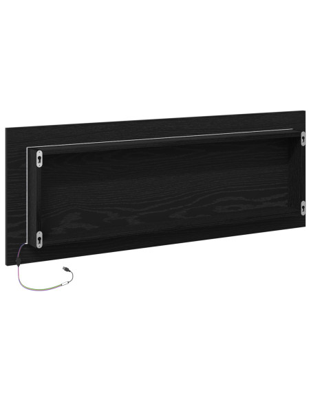 Specchio da bagno LED  Nero Rovere 100x8,5x37 cm in legno ingegnerizzato