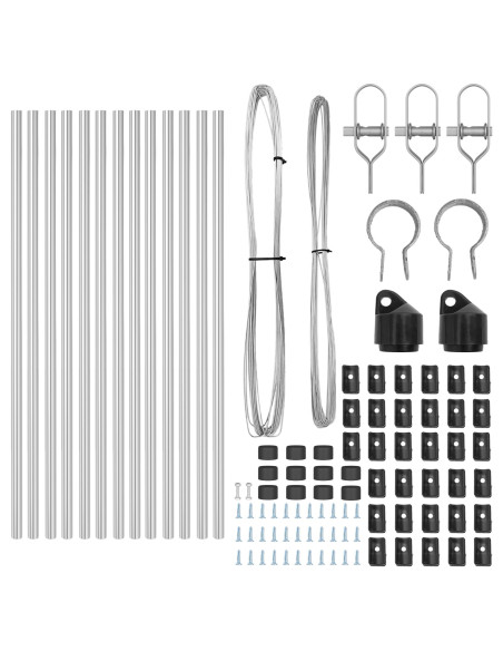 Set di pali per recinzione  Set di 13 Argento Acciaio zincato