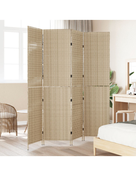 Divisori  Beige Rattan Alto Pieghevole Divisore per stanza