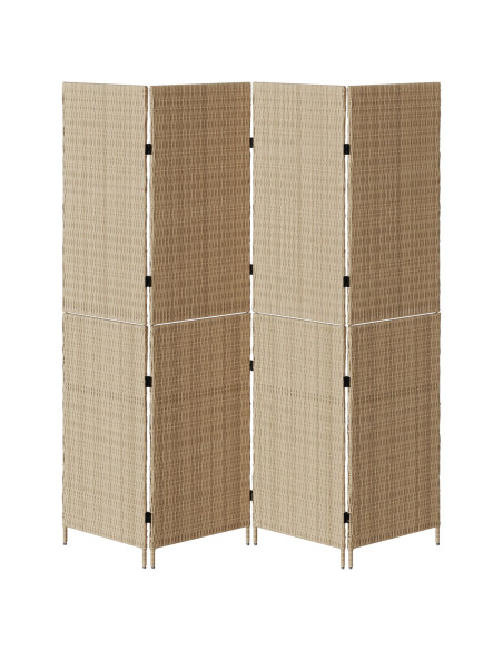 Divisori  Beige Rattan Alto Pieghevole Divisore per stanza